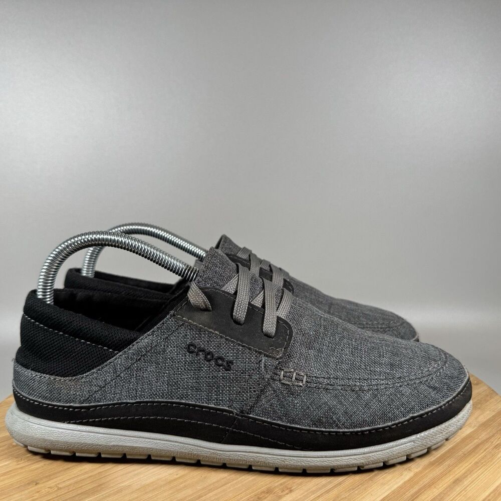 S Crocs Mens Santa Cruz Playa Grey Lace Up‎ Casual Shoes Sneakers Size 7